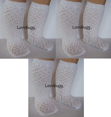 Details about   White Lattice Diamond Pattern Knee Socks for American Girl 18" Doll Clothes 