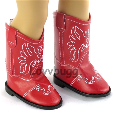 Red and White Leather Baby Cowboy Boots Infant Cowgirl 