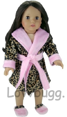 Leopard Fur Coat and Hat American Girl Doll 18" or Baby Doll Clothes LOVVBUGG 